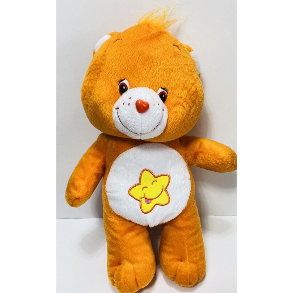 Orange Care Bear Laugh A Lot Stuffed Plush Vintage 15" Orange Star CareBears